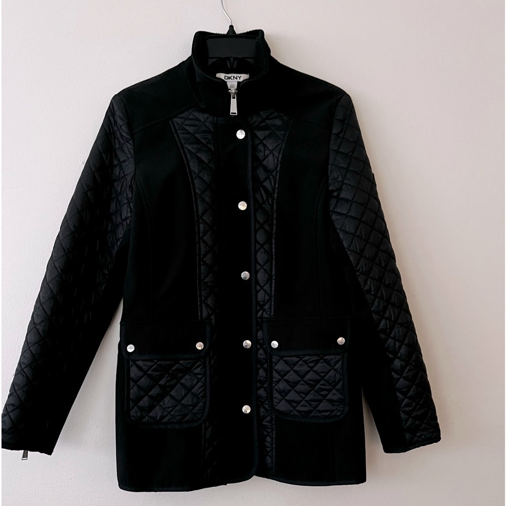 Stylish mixed texture moto style 3/4 length jacket 🧥 GREAT CONDITION
